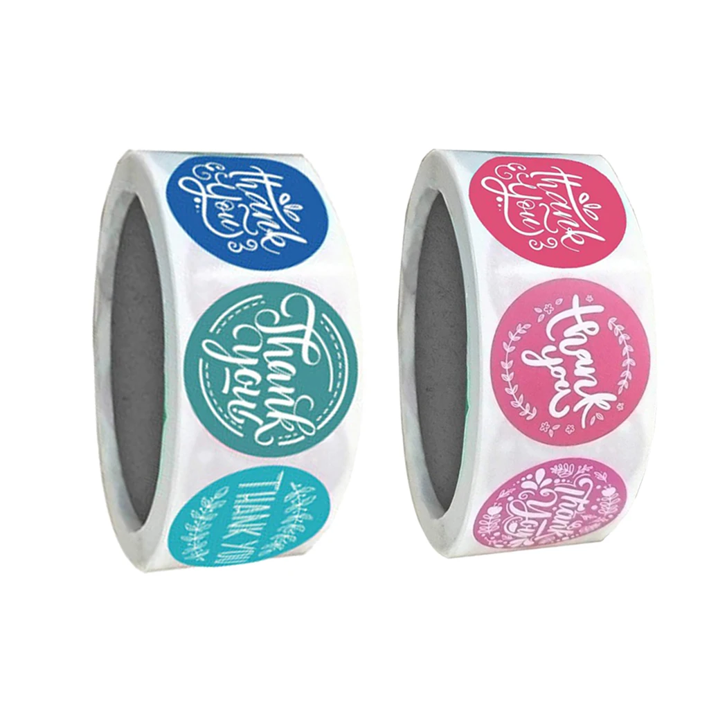 

500x Thank You Sealing Stickers Round Floral Paper Seals Labels DIY 2.5cm