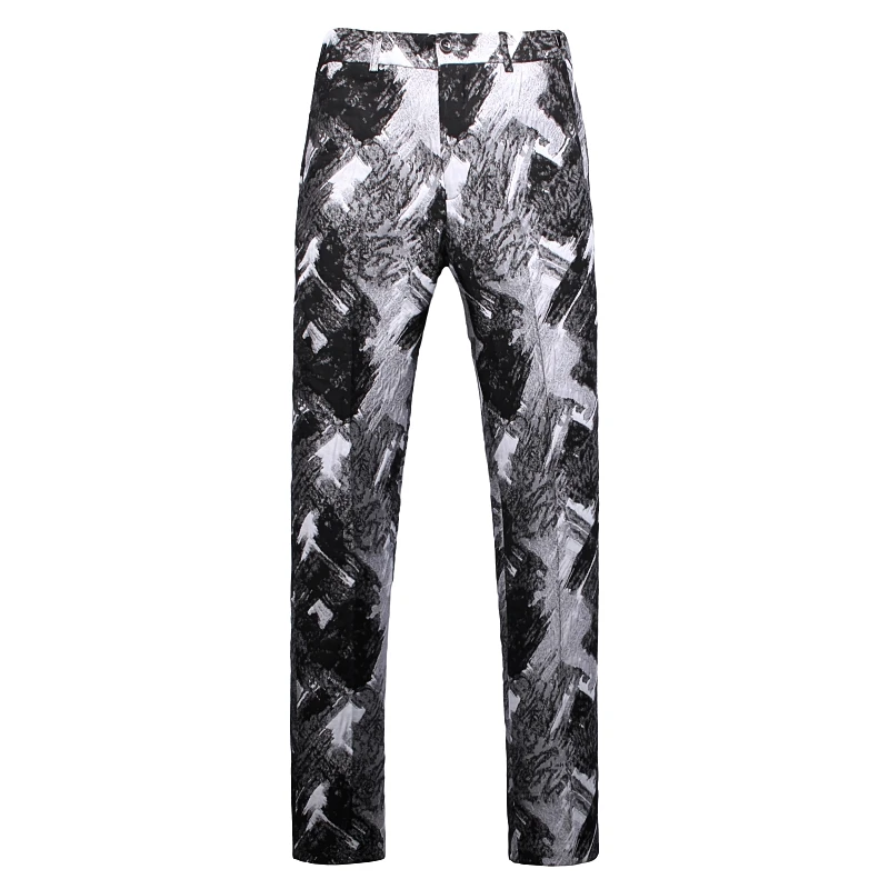 Роскошные мужские серебряные Костюмные брюки Свадебная вечеринка строгие