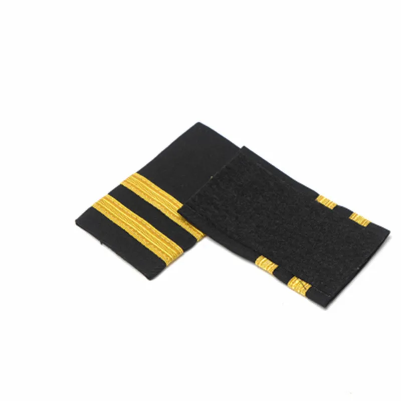 Two Bars Четыре золотых бара авиалиний пилот Epaulets капитан Наплечные доски Insignia Ползунки Хэллоуин косплей эполет для пилота - Цвет: Two Bars