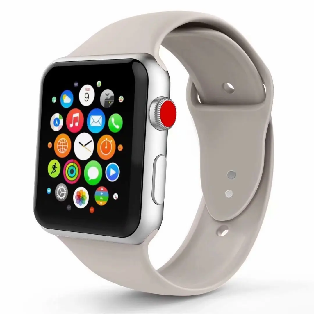 Oulucci Одноцветный ремешок для apple watch 38 мм/40 мм/42 мм/44 мм спортивный ремешок силиконовый ремешок аксессуары для apple watch 5/4/3/2/1