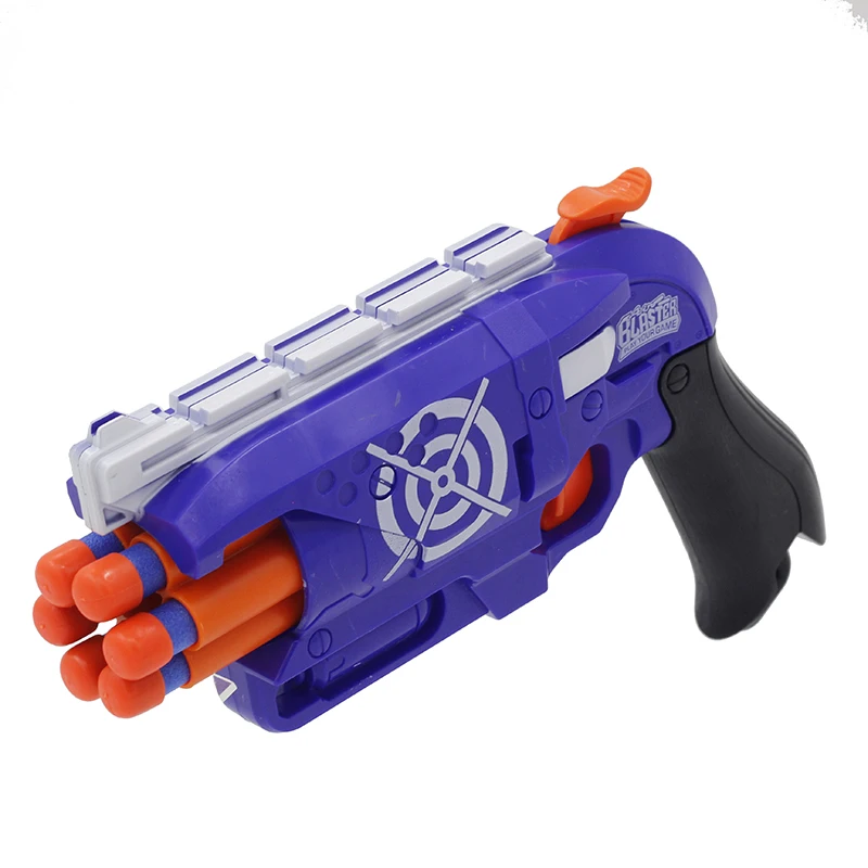 Новое поступление ручной 6 Shot револьвер мягкая пуля пистолет для Nerf пули