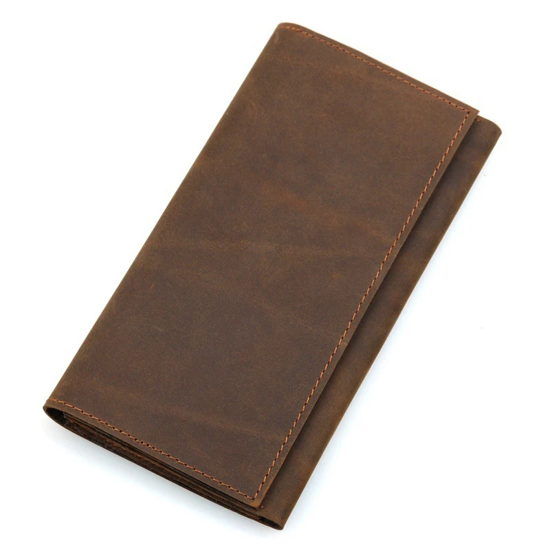 Design 1 Light Brown MAHEU двухслойный Длинный кошелек из натуральной кожи для посадки, проверочная карта, Воловья кожа, Длинный кошелек для паспорта, дорожный кошелек, новая мода - Цвет: Design 1 Light Brown