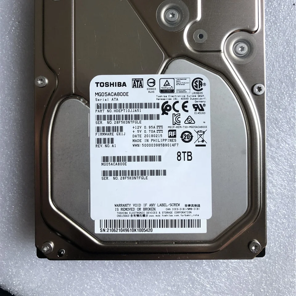 

NEW 8TB MG05ACA800E Enterprise Hard Drive, 3.5" HDD, SATA III 6Gb/s, 7200rpm, 128MB Cache HDD for DESKTOP