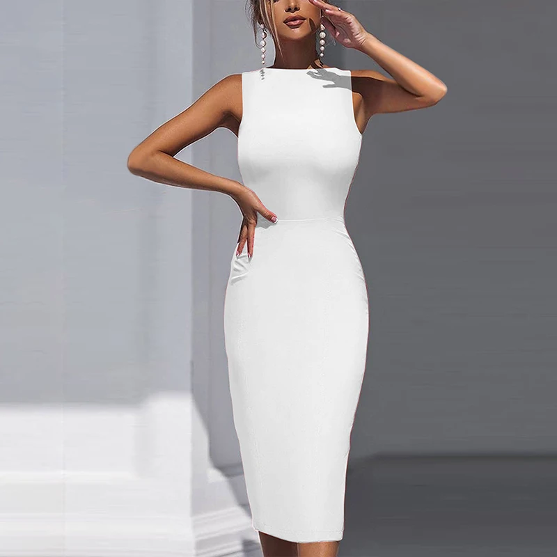 

Women Fashion Sexy Backless Lace Trim Bodycon Dress Solid Slit Back Cocktail Party Dress