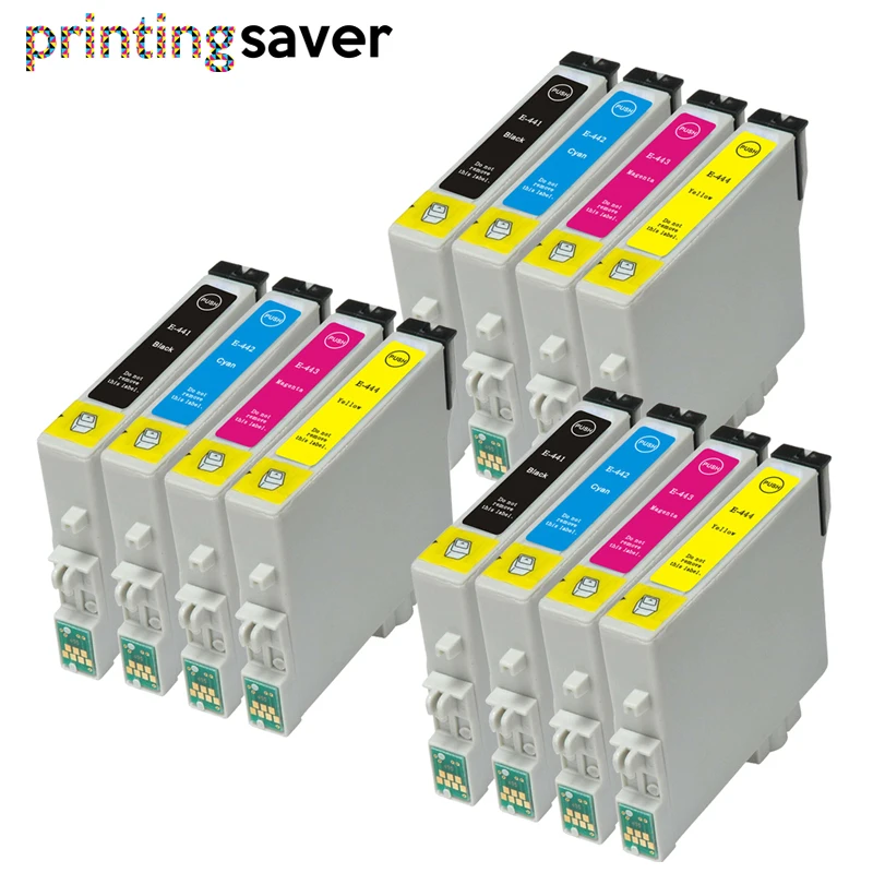 12x совместимый для Epson T0441 T0444 чернильный картридж принтера Stylus C64 C66 C84 C84N C84WN C86 CX3600