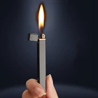 Газовая мини-зажигалка, тонкая квадратная полоска, Кремниевая металлическая забавная необычная зажигалка, аксессуары для курения, гаджеты для мужчин