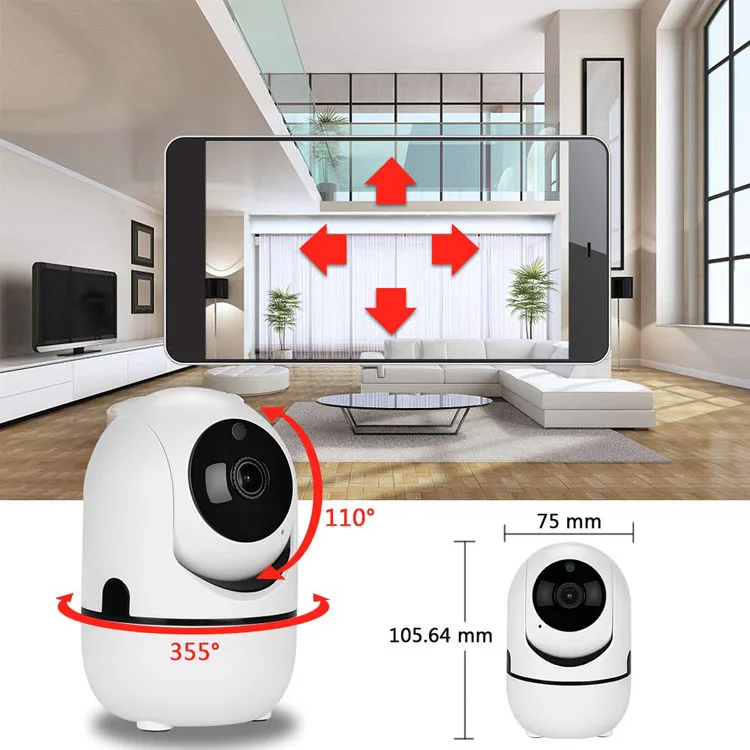 IP-камера для дома 1080P Tuya с автоматическим отслеживанием беспроводная Wi-Fi