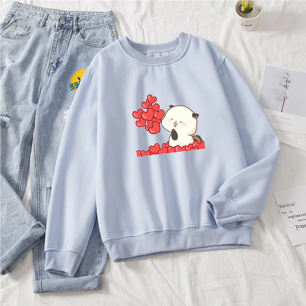 Свитшот женский оверсайз с рисунком енота пуловер капюшоном в стиле Харадзюку