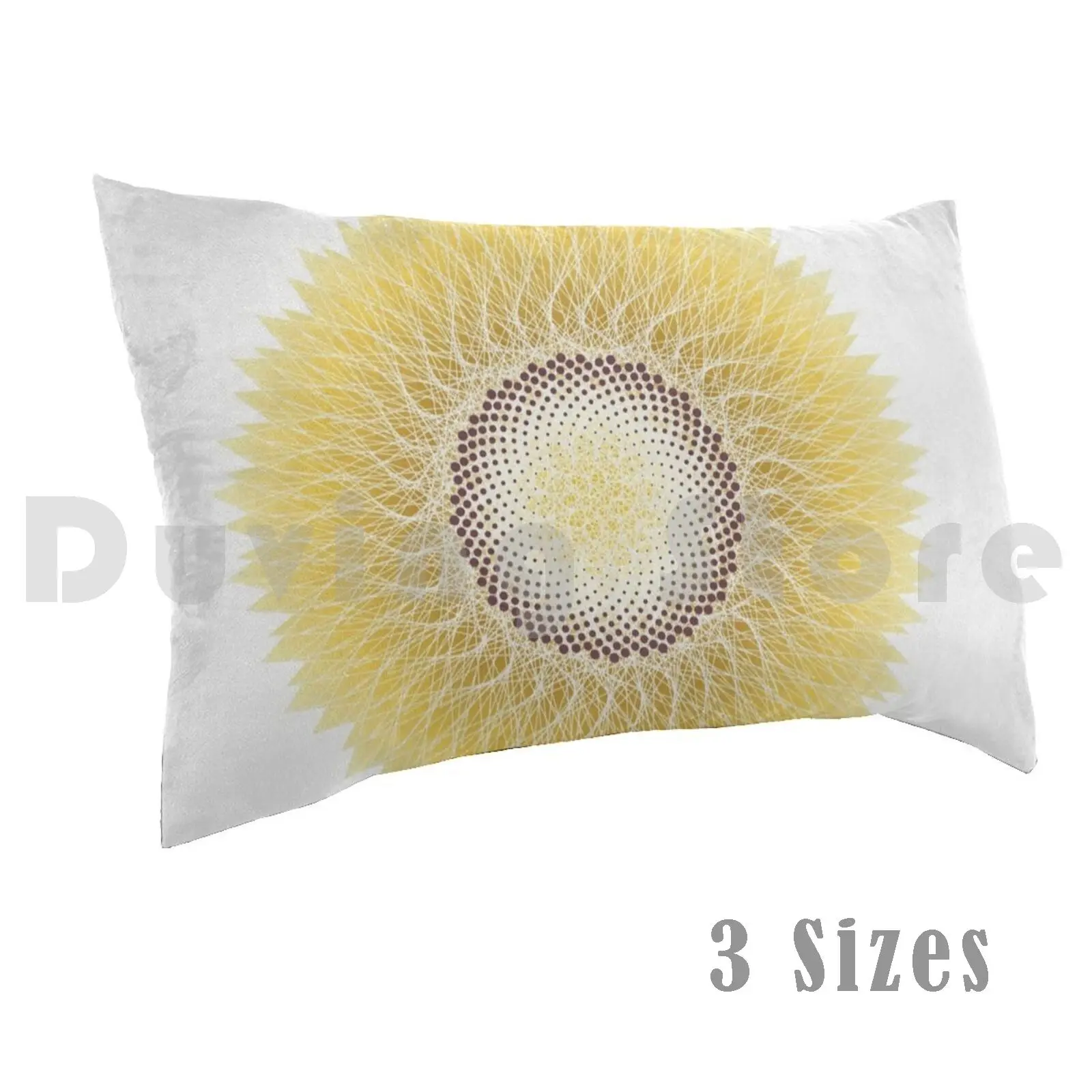 

Sunflower Pillow Case Printed 35x50 Sunflower Botanical Floral Summer Geometric Abstract Yellow White Beige