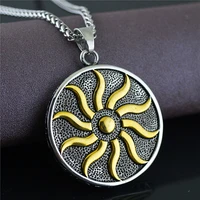 vintage gold sun god apollo pendant necklace men punk biker stainless steel necklace and pendant fashion jewelry gift