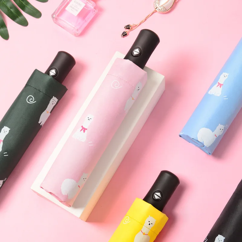 Пластиковый автоматический Солнечный зонт мультяшная серия анти УФ зонтик