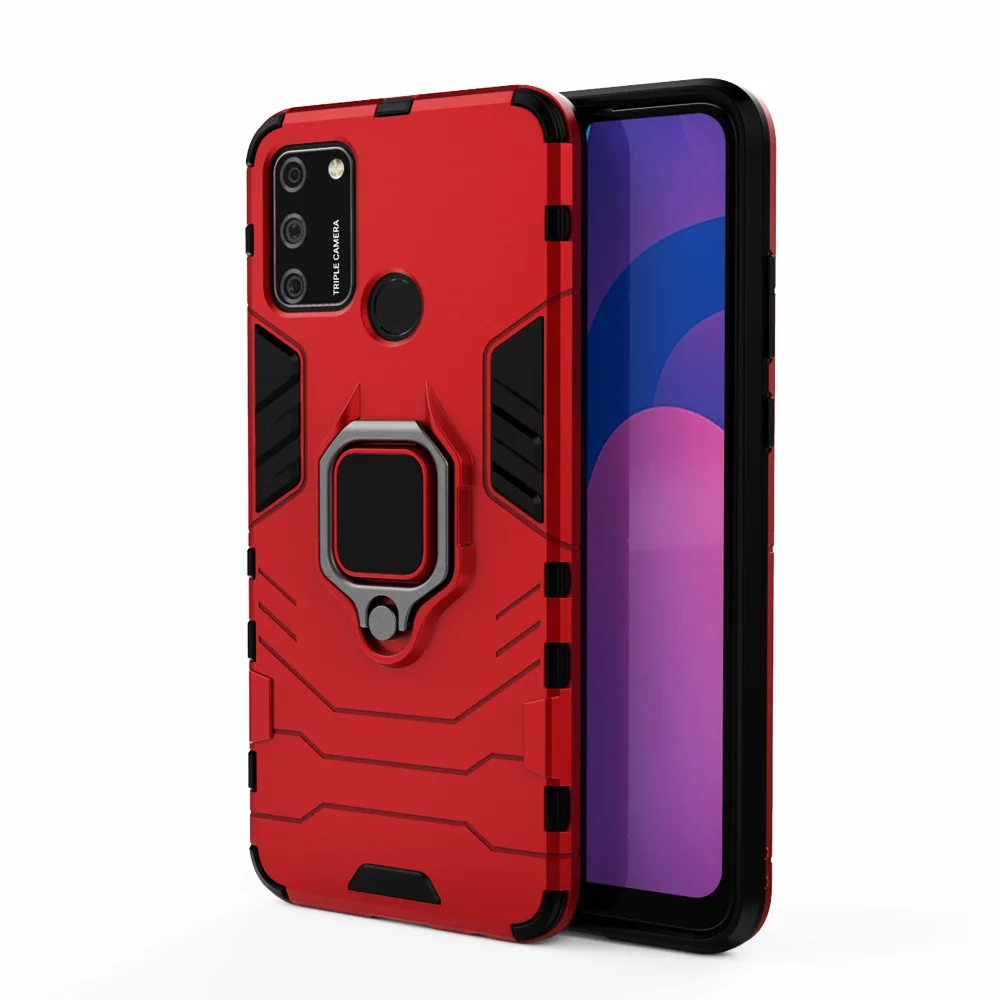 

Shockproof Armor Case For Huawei Honor 9A Case Ring Holder Stand Phone Cover For Huawei Honor 9A 9 A Honor9A MOA-LX9N Cases 6.3"