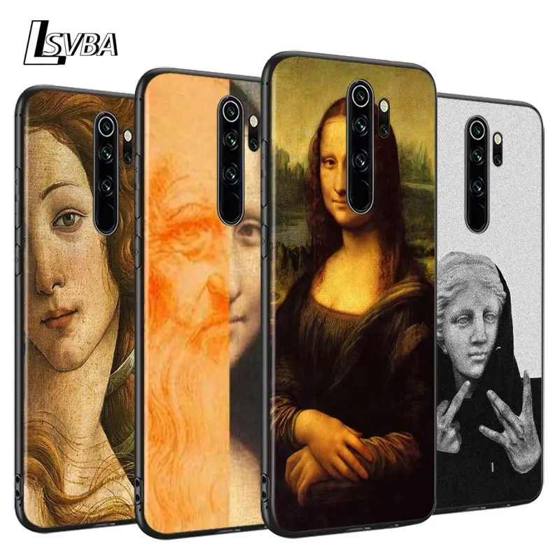 

Vinci Art Painting Anti-Fall Phone Case For Xiaomi Redmi Note 9 9S Max 8T 8 7 6 5 Pro 5A 4X 4 Soft Black Cover Capa