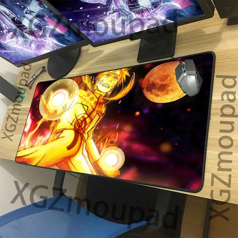 XGZ Наруто Саске очень большой коврик для мыши черный изысканный замок края компьютерная клавиатура стол коврик резиновый нескользящий 900x400/600x300