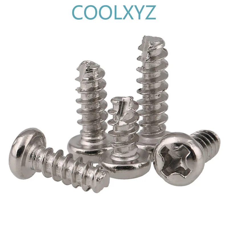 

CoolXYZ Phillips Round Head Cutting Tail Self Tapping Screws PT Nickel Plated Cross Pan Head Self Drilling Screw M2M2.6M3 200pcs