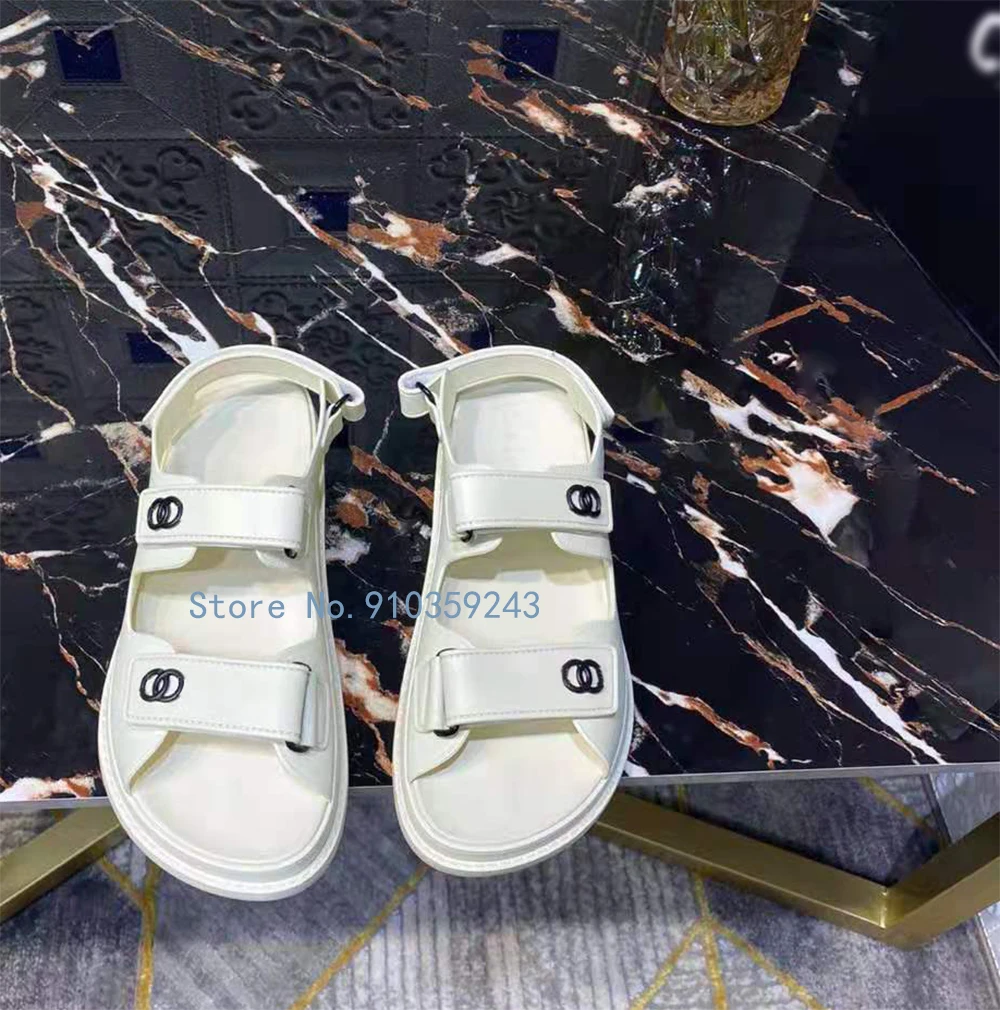 

2021 spring and summer new top quality designer brand trendy charm ladies velcro sandals 35-41 size