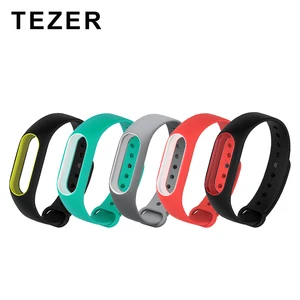 Двухцветные ремешки TEZER для mi band 2, аксессуары для miband 2, сменные силиконовые ремешки для умного браслета xiaomi mi 2