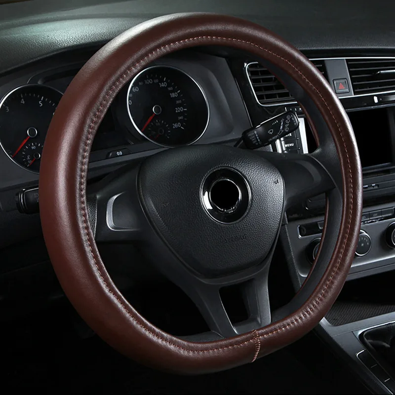 Чехол рулевого колеса автомобиля кожаный D Форма 15 &quot37 38 см для Sportage Оптима K5 Golf 7