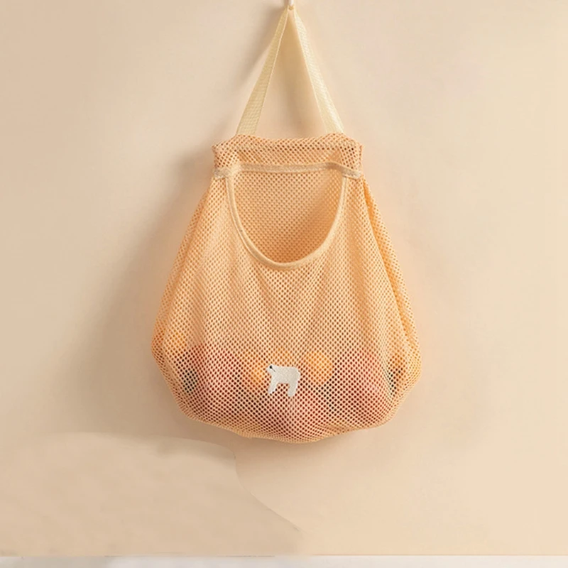 

6Pcs Kitchen Multifunctional Hanging Fruit and Vegetable Storage Hanging Bag Portable Garlic Onion Hollow Mesh Bag