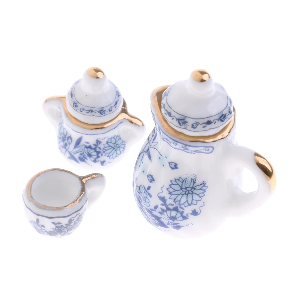 

15pcs Ceramic Tea Coffee Set for 1/12 Dolls House Tableware Accessory Decor