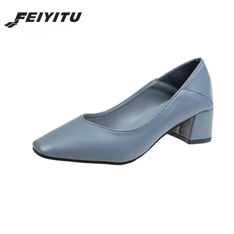 FeiYiTu/ г., весенние туфли-лодочки на высоком каблуке в стиле ретро туфли из лакированной кожи с квадратным носком без застежки Женская пикантная обувь, chaussure femme
