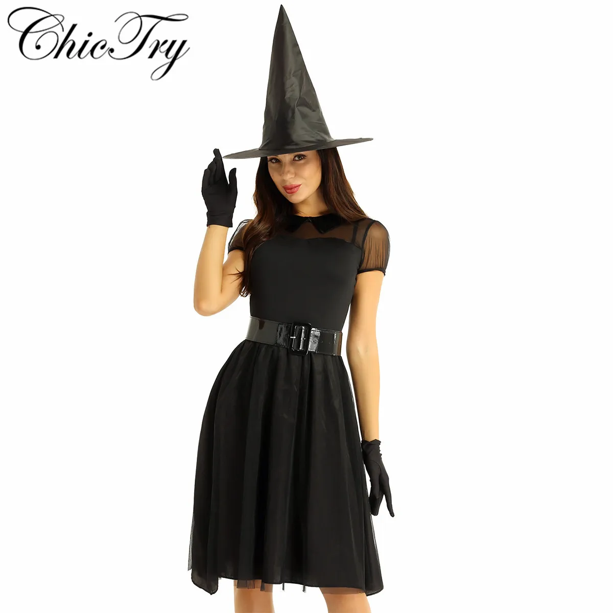 4 шт. Женская фатиновая шляпа и перчатки с ремнем|Костюмы из фильмов ТВ| |