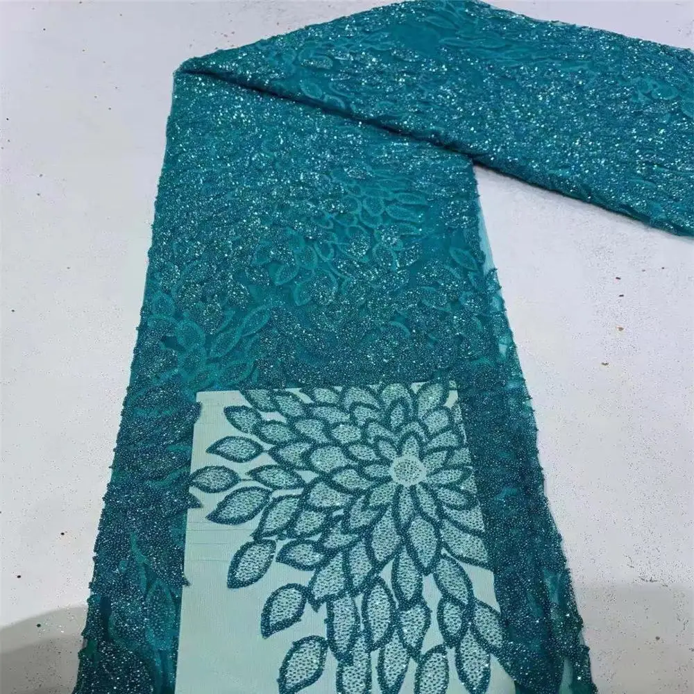 

Gray Nigerian Mesh Net Lace Fabric African Sequins Lace Fabric High Quality French Mesh Tulle Lace Fabric with Sequins