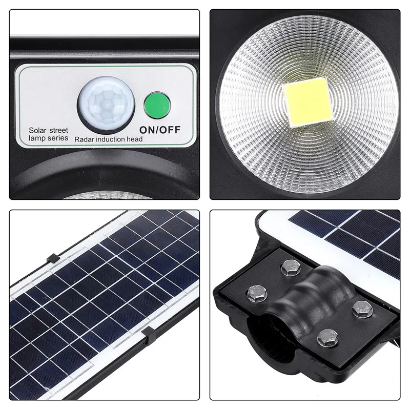 

120W COB Solar Street Lights 147LED Light Control+Radar Sensing Security Lamp 2 In 1 Constantly Bright Induction Solar Lamps
