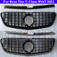 auto car styling middle grille for mercedes benz vito v class w447 v250 v260 abs plastic front gt bumper grill vertical bar 2021