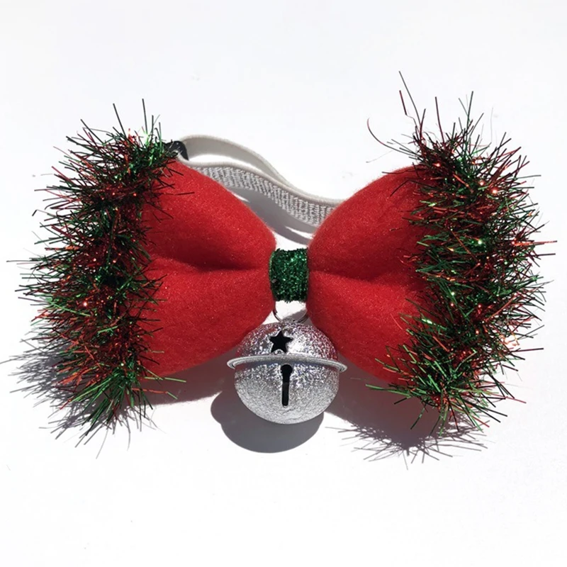 

Pet Cat Dog Bow Collar Adjustable Festive Kitten Neck Collar Dog Bow Tie Bow Cat Collar For Christmas Party Cat Accessories