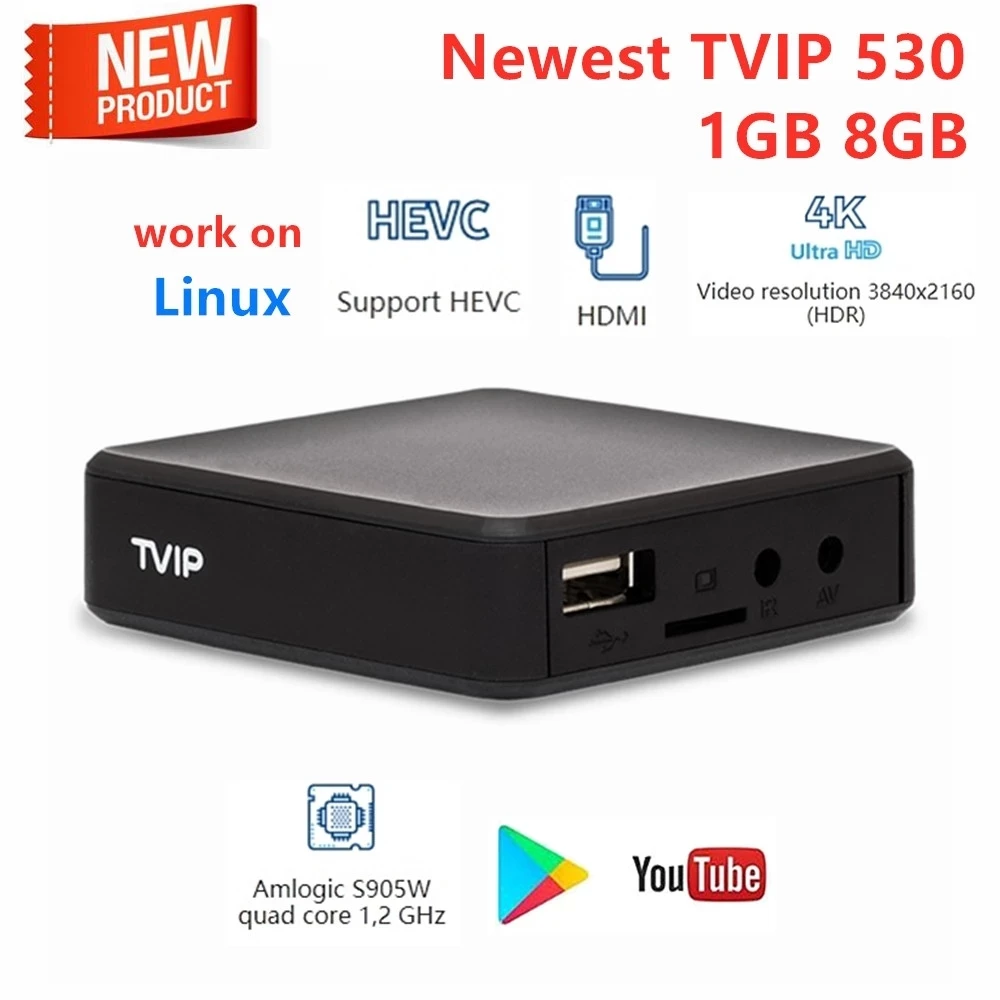 Günstig 10PCS/Lot Neue TVIP Marke TVIP 530 4K Linux TV Box S905W Quad Core TVIP S-Box V530 3840x2160 Youtube Work On Linux TV Box Tvip530