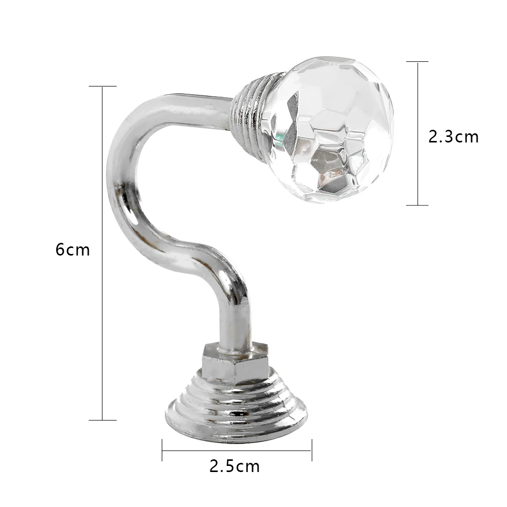 2pcs Retro Crystal Glass Curtain Holdback Hooks Wall Tie Back Hanger Holder Drawer Handle Accessories | Дом и сад