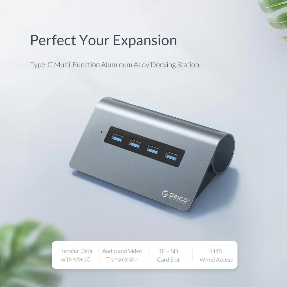 ORICO Type C концентратор USB к мульти HDMI совместимый USB3.0 PD 60 Вт зарядка RJ45 кардридер