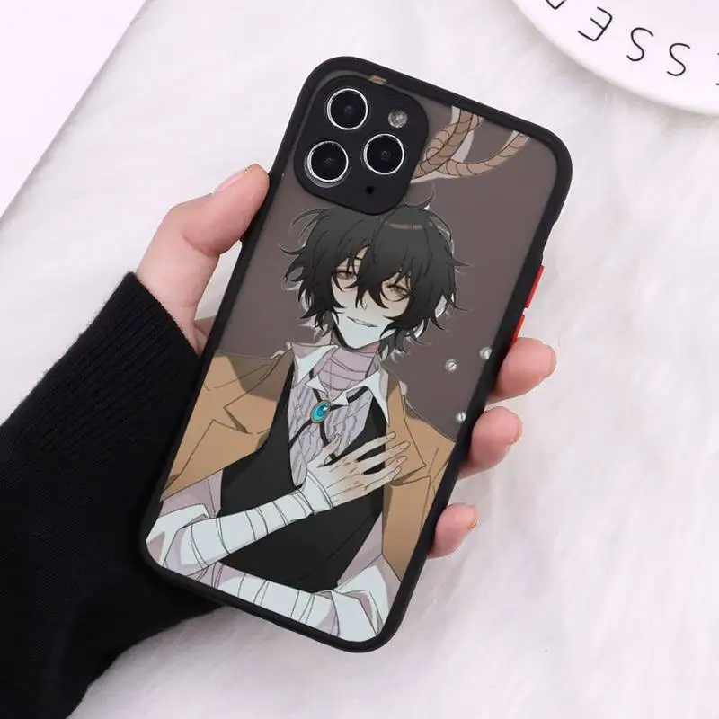 

Japan anime bungou stray Phone Case Matte For iPhone 12 Mini 11 Pro XR XS Max 7 8 Plus X Hard PC Back Cover