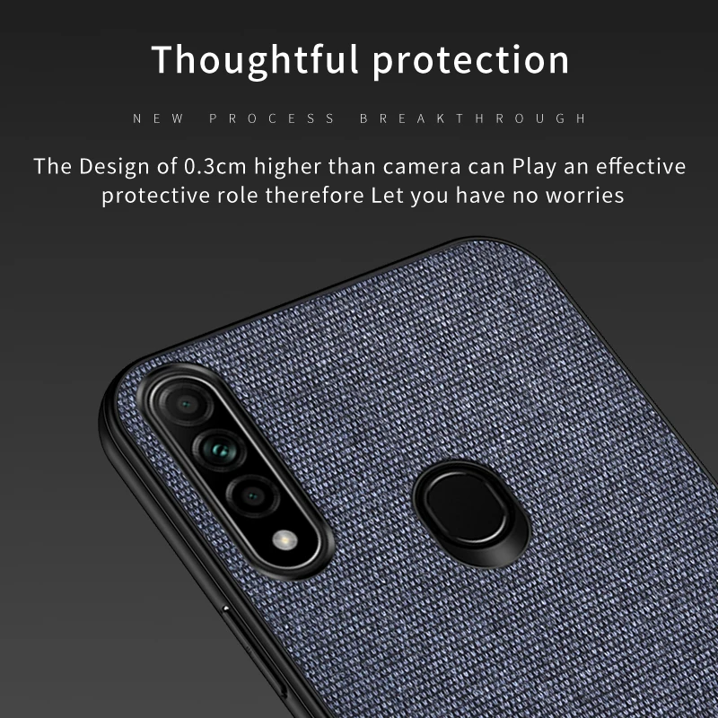 Для OPPO A8 тканевая ткань Жесткий PC задняя крышка для 2020 чехол телефона Rezzol бизнес