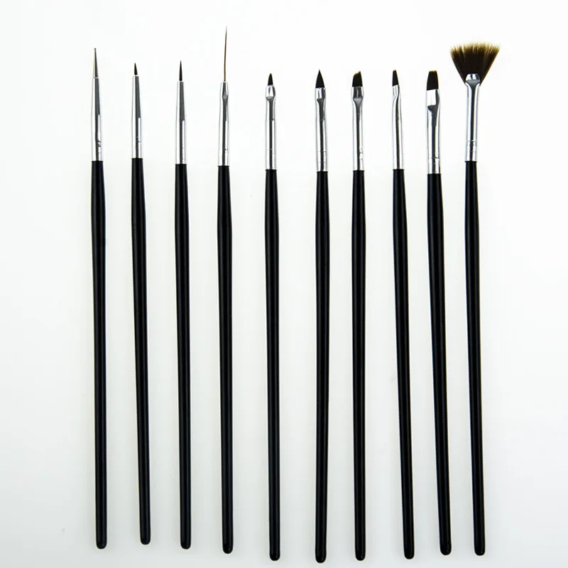 

Маникюрный Инструмент Набор ручек 10 черный палочки роспись линия из нарисованной цветочной фототерапии ручка