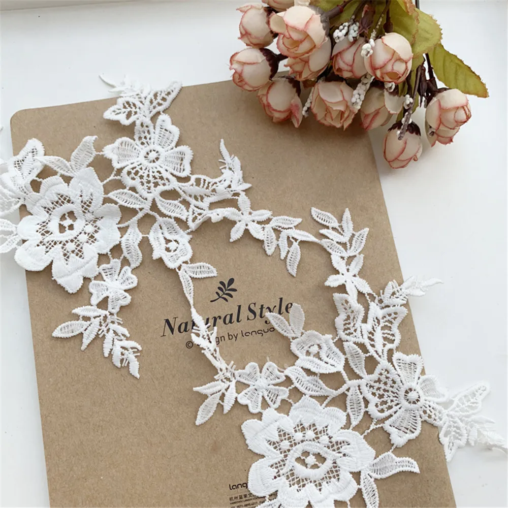 Maxsin 1 пара высококачественные водорастворимые кружевные вышитые цветочные