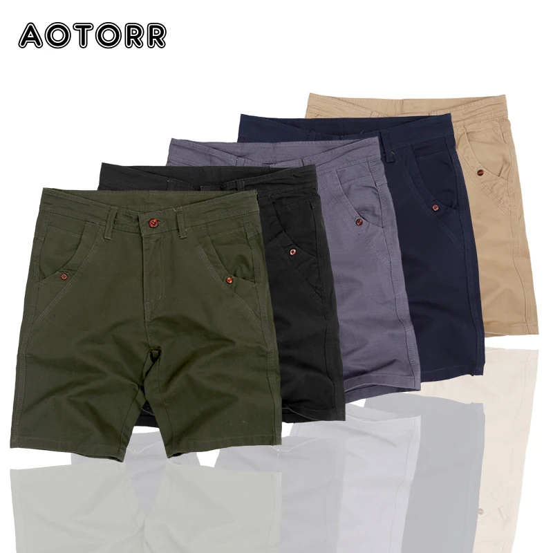 Шорты мужские хлопковые однотонные повседневные короткие штаны для бега и