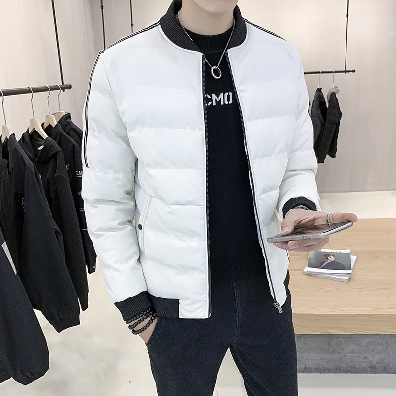 

2019 New Men Winter Clothes Solid Color Short Paragraph Casual PU Leather Clothes Mens Slim Thick Winter Warm Men'S Jacket