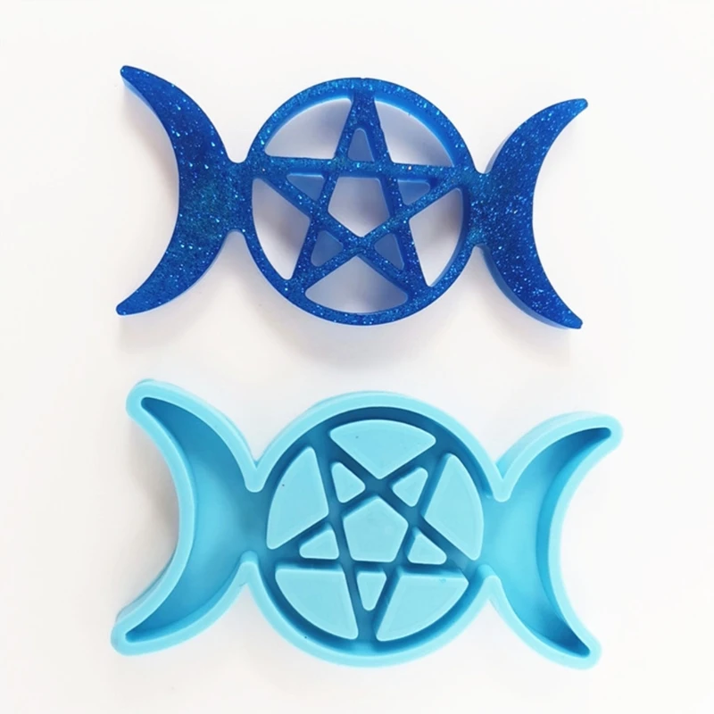 

DIY Crafts Stars Moon Keychain Epoxy Resin Mold Necklace Pendant Silicone Mould G2AF