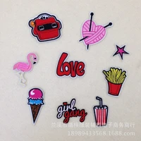 50pcslot embroidery patches letters clothing decoration accessories car love heart ice cream diy iron heat transfer applique