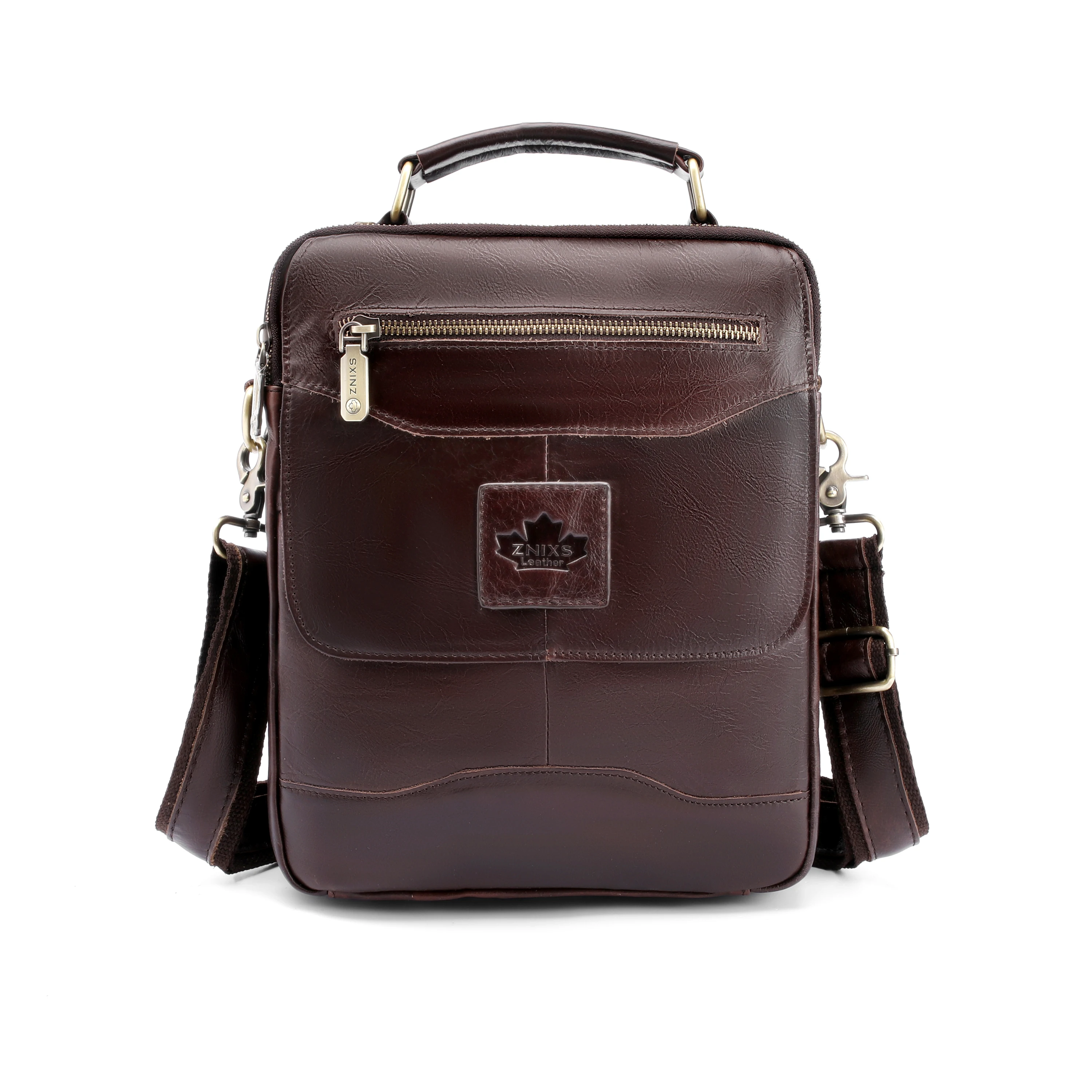 

2022 new leather men's bag flip Vintage real leather shoulder bag small men's cross travel messenger bag large capacity