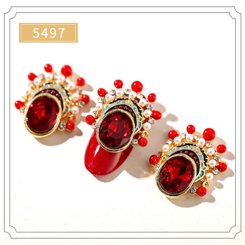 3pcs Chinese Design Drama Line Stone Nail Studs Nails Art Parts for Nail UV Gel Polish Decoration of Nail Accessories - Цвет: 97