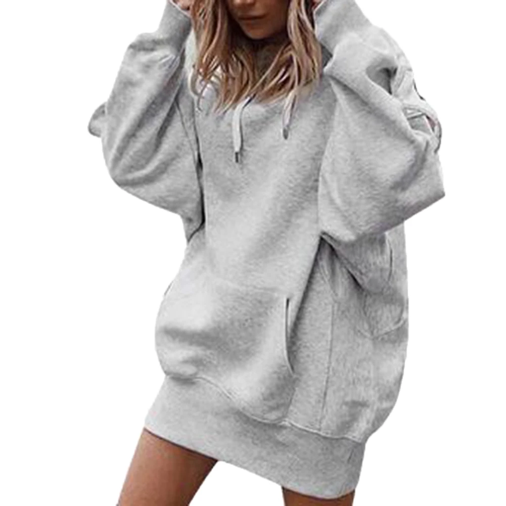 Женский однотонный топ с капюшоном для девочек Женская толстовка длинными