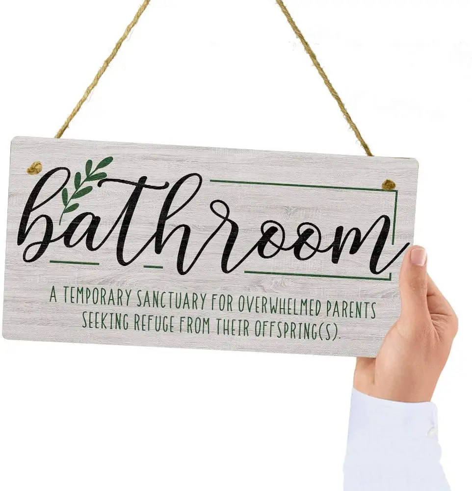 

Putuo Decor Bathroom Decorative Wood Sign Home Restroom Door Decor
