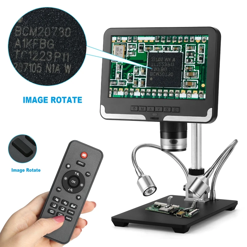 

2MP 200X Digital Microscope with 7-Inch LCD Display Video Camera Microscope Adjustable 1080P Scope Soldering Tool wit Fill Light