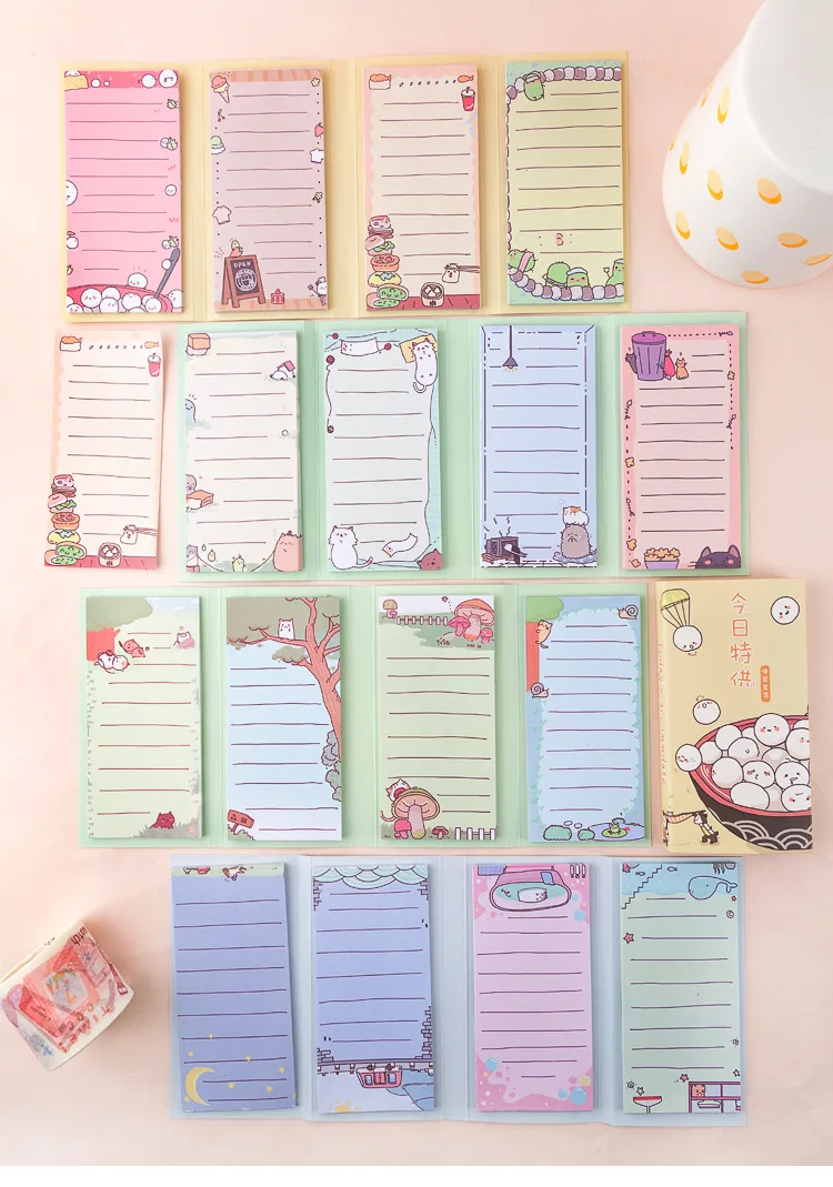 Kawaii мультфильм Животные блокнот милый канцелярский дневник Diy Липкие заметки 4 складной портативный Блокнот Школьные офисные поставки Papeleria