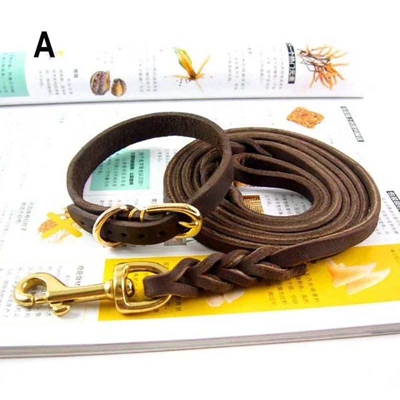 

Dog Collar Rope Leash Harness Belt Lead Pet Leather Leash Rope 1.7m