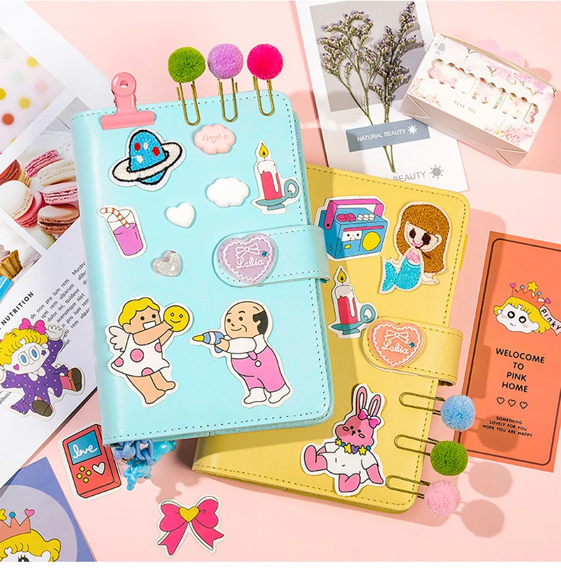 18 шт./компл. Kawaii Единорог ежедневнике Розовый ПВХ прозрачный Тетрадь Kawaii Наклейки на ручку Подарочная коробка для девочек дневник