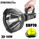 Портативный поисковый светильник XHP70.2, светодиодный водонепроницаемый фонарик большого радиуса действия, перезаряжаемый переносной светильник